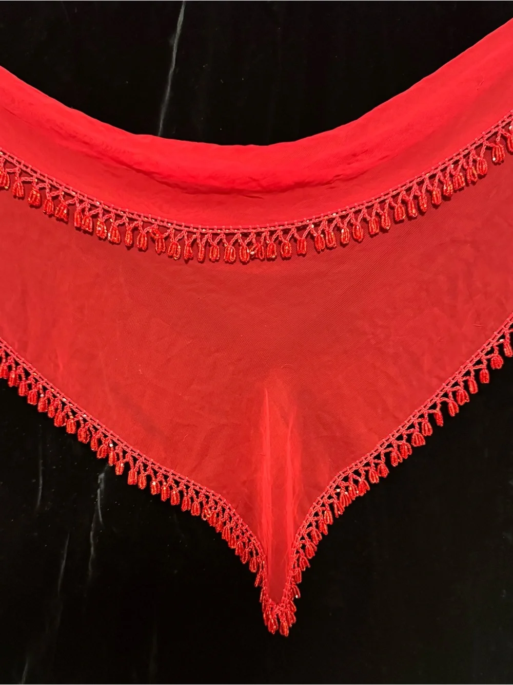 Red Egyptian Beaded Scarf